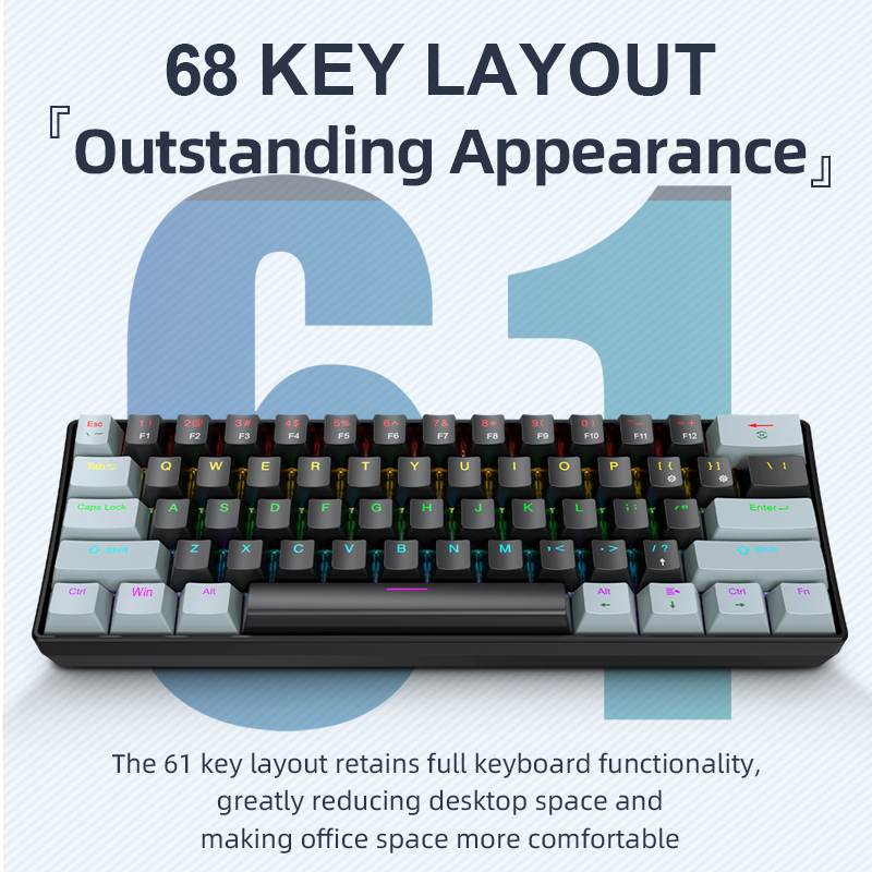 Gaming Accessories Combo - APAYADO K61 Mini tastiera meccanica, cablata,