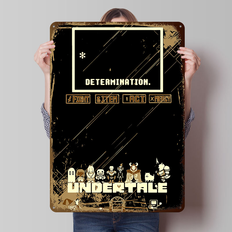 Gaming Accessories Retro - Poster in Metallo Undertale, Arte Murale